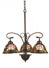 Meyda Blue 27418 - 24&#34;W Tiffany Rosebush 3 LT Chandelier.602