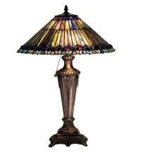 Meyda Blue 27563 - 23&#34;H Tiffany Jeweled Peacock Table Lamp.602