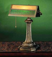 Meyda Blue 31300 - 13&#34; High Gothic Mission Banker&#39;s Lamp