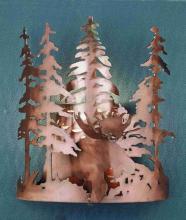 Meyda Blue 31655 - 11&#34;W Moose Through the Trees Wall Sconce