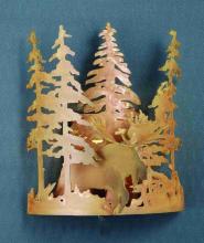 Meyda Blue 31660 - 11&#34;W Moose Through the Trees Wall Sconce
