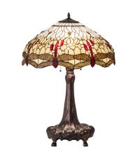 Meyda Blue 31664 - 31&#34; High Tiffany Hanginghead Dragonfly Table Lamp