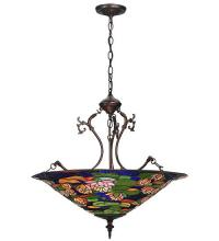 Meyda Blue 32313 - 24&#34;W Tiffany Pond Lily Inverted Pendant.602