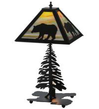 Meyda Blue 32552 - 21.5&#34; High Lone Bear W/Lighted Base Table Lamp