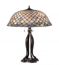 Meyda Blue 38594 - 30&#34; High Tiffany Fishscale Table Lamp