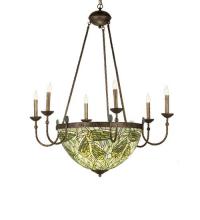 Meyda Blue 49092 - 35&#34;W Lotus Bud 6 Arm Inverted Chandelier