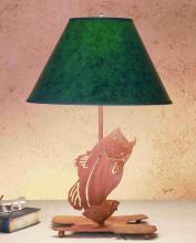Meyda Blue 49791 - 21.5&#34;H Leaping Bass Faux Leather Shade Table Lamp