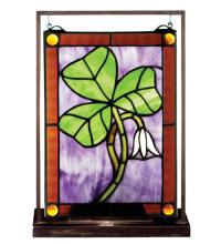 Meyda Blue 50036 - 9.5&#34;W X 10.5&#34;H Shamrock Lighted Mini Tabletop Window