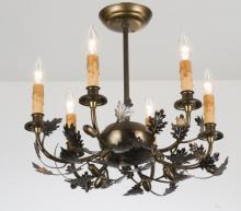 Meyda Blue 50095 - 19&#34; Wide Oak Leaf & Acorn 6 LT Mini Chandelier