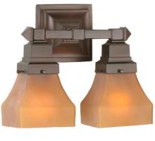 Meyda Blue 50361 - 13&#34;W Bungalow Frosted Amber 2 LT Wall Sconce
