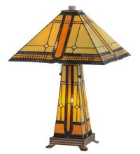 Meyda Blue 50805 - 25&#34;H Sierra Prairie Mission Lighted Base Table Lamp