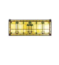 Meyda Blue 50825 - 35&#34;W X 13&#34;H Ginkgo Stained Glass Window