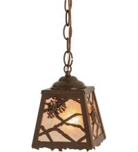 Meyda Blue 50940 - 6&#34;Sq Spruce Pine Mini Pendant