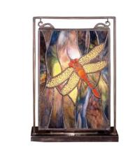 Meyda Blue 56831 - 9.5&#34;W X 10.5&#34;H Dragonfly Lighted Mini Tabletop Window