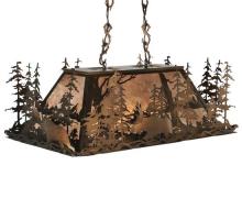 Meyda Blue 65108 - 35&#34; Long Moose Through the Trees Oblong Pendant