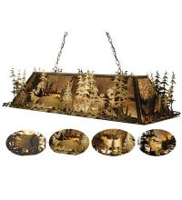 Meyda Blue 65296 - 54&#34;L Wildlife at Pine Lake Oblong Pendant