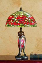 Meyda Blue 65896 - 25&#34; High Tiffany Poinsettia W/Lighted Base Table Lamp