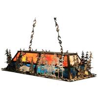 Meyda Blue 66123 - 53&#34; Long Moose Through the Trees Oblong Pendant