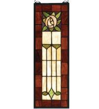 Meyda Blue 67791 - 8&#34;W X 24&#34;H Pasadena Rose Stained Glass Window