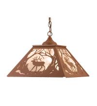 Meyda Blue 68576 - 16&#34;Sq Elk at Dawn Pendant