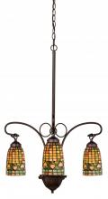 Meyda Blue 73983 - 24&#34;W Tiffany Acorn 3 LT Chandelier