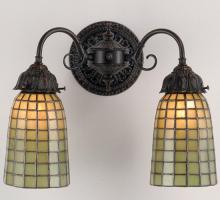 Meyda Blue 74056 - 14.5&#34; Wide Geometric Green 2 LT Wall Sconce
