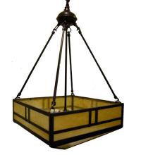 Meyda Blue 79922 - 16&#34;Sq Double Bar Mission Inverted Pendant