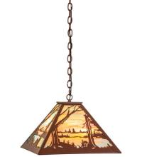 Meyda Blue 81412 - 17.5&#34;Sq Quiet Pond Pendant