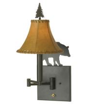 Meyda Blue 81467 - 8&#34;W Black Bear Swing Arm Wall Sconce