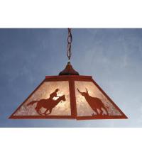 Meyda Blue 81673 - 16&#34;Sq Cowboy & Steer Pendant