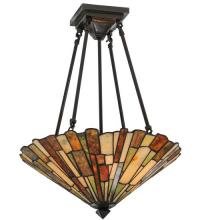 Meyda Blue 82749 - 17&#34;W Delta Jadestone Semi-Flushmount