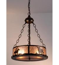 Meyda Blue 98434 - 16&#34;W Cowboy & Steer Inverted Pendant