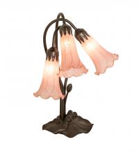 Meyda Blue 98715 - 16&#34; High Pink Tiffany Pond Lily 3 Light Accent Lamp