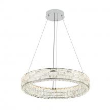 Artcraft AC6921PN - Elegance Integrated LED Chandelier 24&#34;, Chrome with Crystal Glassware