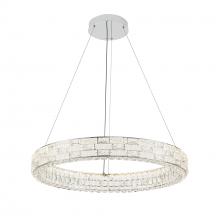 Artcraft AC6922PN - Elegance Integrated LED Chandelier 30&#34;, Chrome with Crystal Glassware