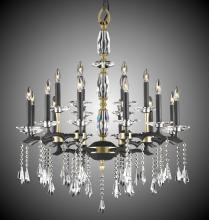 American Brass & Crystal CH5537-G-37G-ST - 6+12 Light Two Tier Kaya Chandelier