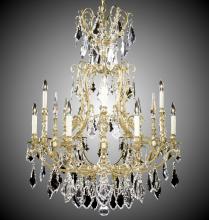 American Brass & Crystal CH7027-O-08G-ST - 8+4 Light Parisian Chandelier