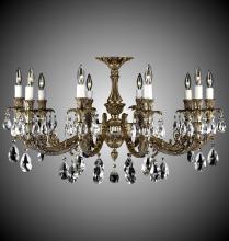 American Brass & Crystal FM2018-A-02G-ST - 10 Light Finisterra Flush Mount