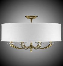 American Brass & Crystal FM5437-35S-37G-ST-GL - 32 inch Kensington Drum Shade Flush Mount