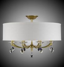 American Brass & Crystal FM5497-O-35S-ST-HL - 32 inch Kensington Empire Drum Shade Flush Mount