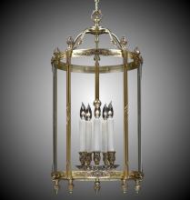 American Brass & Crystal LT2117-03G-ST - 5 Light 17 inch Lantern with Clear Curved Glass