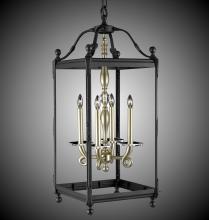 American Brass & Crystal LT2314-37G-ST - 4 Light 13 inch Extended Square Lantern with Glass