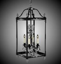 American Brass & Crystal LT2414-O-05S-PI - 4 Light 13 inch Extended Square Lantern with Crystal and Glass