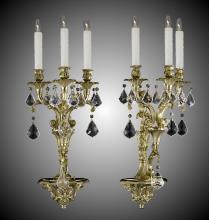 American Brass & Crystal WS9086-A-03G-PI - 3 Light Extended Blairsden Wall Sconce