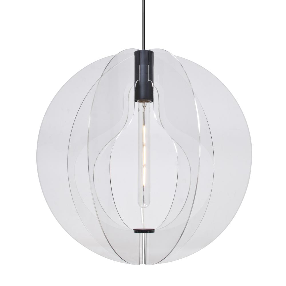 Besa Pendant For Multiport Canopy , Globe, Black Finish, 1x4W LED Filament