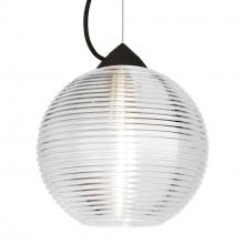 Besa Lighting 1KX-461600-LED-BK - Besa Kristall 8 Pendant Black Clear 1x9W LED
