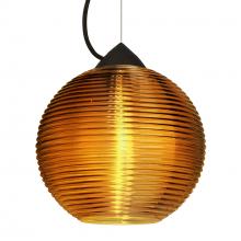 Besa Lighting 1KX-461682-LED-BK - Besa Kristall 8 Pendant Black Amber 1x9W LED
