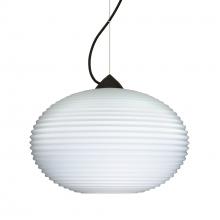 Besa Lighting 1KX-491207-LED-BK - Besa Pape 10 Pendant 1Kx Opal Ribbed Bronze 1x9W LED