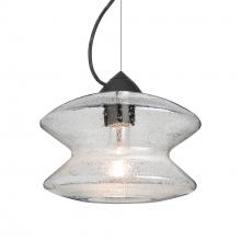 Besa Lighting 1KX-ZENCL-EDIL-BK - Besa, Zen Cable Pendant, Clear Bubble, Black Finish, 1x8W LED Filament