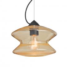 Besa Lighting 1KX-ZENGD-EDIL-BK - Besa, Zen Cable Pendant, Gold Bubble, Black Finish, 1x8W LED Filament